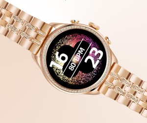 ZŁOTY ZEGAREK SMARTWATCH ROZMOWY MENU PL AMOLED CYRKONIE BRYLANTY GEN9 