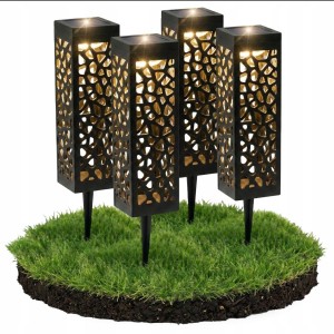 LAMPA SOLARNA AŻUROWA OGRODOWA WBIJANA LED LAMPKA