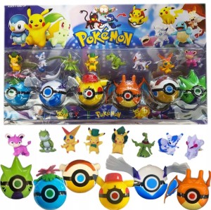 ZESTAW FIGURKI POKEMON + 6x KULA POKEBALL + 8 FIGUREK