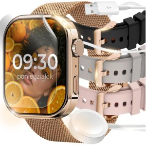 SMARTWATCH ZEGAREK DAMSKI POLSKIE MENU ROZMOWY POWIADOMIENIA PULS SPORT