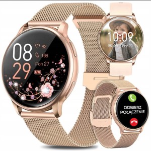 ZEGAREK SMARTWATCH DAMSKI ZŁOTY OPASKA