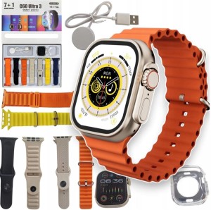 Smartwatch C60 Ultra 7 Różnych Pasków Zegarek Sen Tryby Sportowe